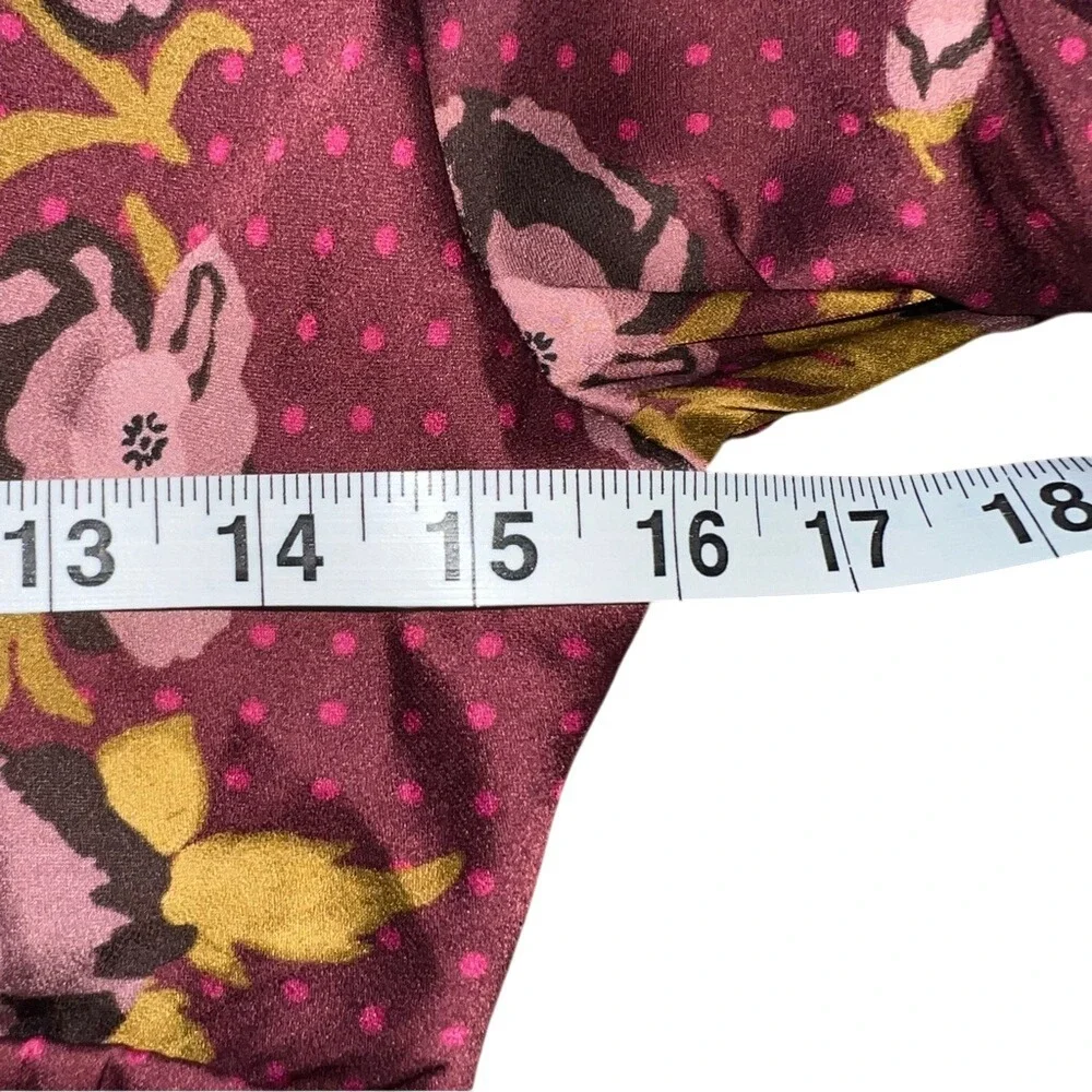 Free People Morning Light Minidress Purple Floral Long‎ Sleeve Size 8